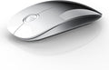 RAPIQUE Bluetooth Wireless Mouse - (BT5.1+USB) Dual Connectivity, Quiet Click, Low Power, and 1600 DPI, Portable Cordless Mouse for Laptop, MacBook Pro/Air, iPad (White to Black)