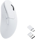 Keychron M3 Mini Wireless Optical Mouse, Bluetooth 5.1/2.4 GHz/Wired Gaming Mouse, Programmable PixArt 3395 Sensor with up to 26,000 DPI/ 650 IPS, Lightweight Ergonomic for Windows Mac Linux - White