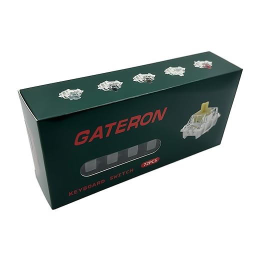 Gateron G Pro 3.0 Brown Switches for Mechanical Keyboard,3-Pin 55gf Tactile Feel/Pre-Lubed/Pin-Enhanced Switches(72pcs,Brown,3-Pin)