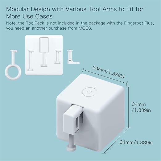 MoesGo Smart Bluetooth Fingerbot Plus with Fingerbot Hub, Wireless Smart Light Switch Button Pusher Bot, Remote Control Smart Life Tuya App, Add Fingerbot Hub Make it Compatible Alexa and Google Home