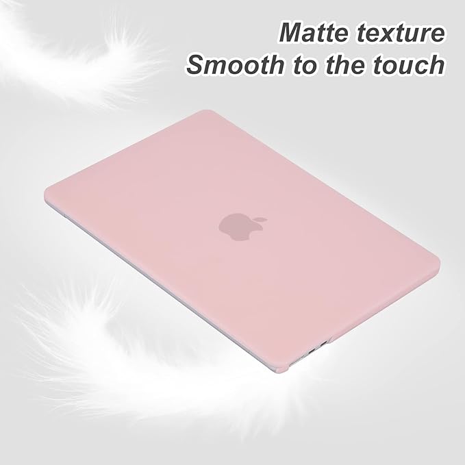 EooCoo Case Compatible with MacBook Air 13 inch M5 2026-2022 M4 M3 M2 A3449 A3240 A3113 A2681, Matte Hard Shell Scratch Resistant Protective Cover Compatible for MacBook Air 13.6 inch Case, Matte Pink