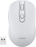 wegear USB Wireless Mouse for Laptop PC Mac, 2.4GHz Cordless Mouse with 6 Buttons, 5-Level Adjustable 4000 DPI, Ergonomic Portable Optical Computer Mice, 24-Month Battery Life -White