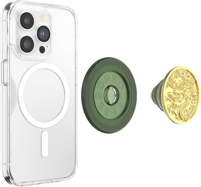 PopSockets Phone Grip for MagSafe, Magnetic Holder, Phone Stand, Enamel - Enamel Dragon