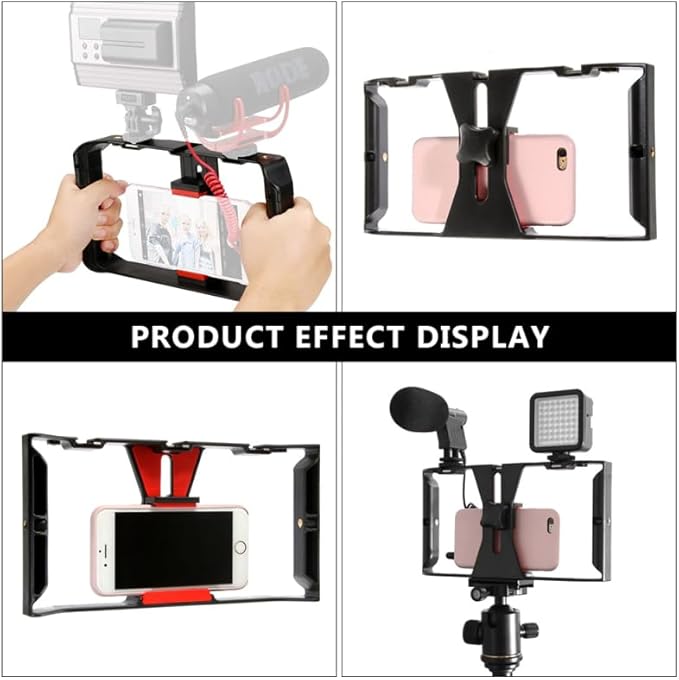 ARTIBETTER Smartphone Video Rig Handheld Phone Holder Mobile Phone Frame Compatible with Most Smartphones for Stable Filming and Live Streaming