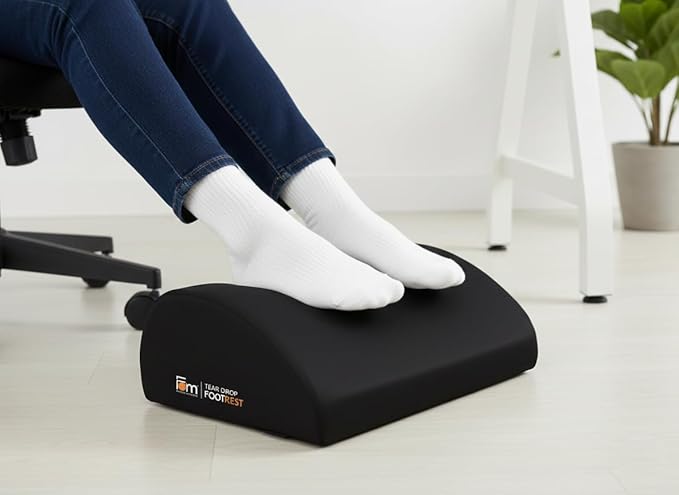 Friends of meditation Foot Rest for Office Chair | Foot Stool for Sofa | Ergonomic Foot Rest Under Table/Desk | Leg Resting Stool | Removable Cover | Black