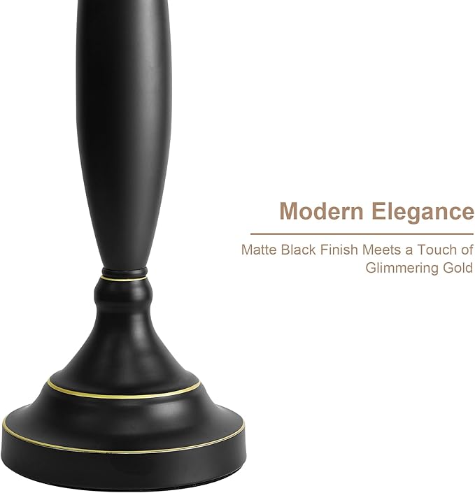 Oneach 28" Modern Table Lamps Set of 2 for Living Room, Black Metal Bedside Lamps with USB Ports, Nightstand Lamps Set for Bedroom End Table Home Office(Bulbs not Included)