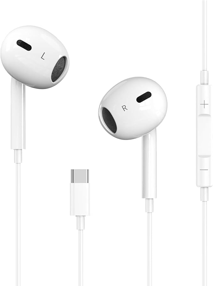 USB C Headphones for iPhone 17/16/15 Earbuds, Type C Earphones with Mic & Remote Control Noise Cancelling for iPhone 17 16 15 Pro Max Plus, iPad Pro, Galaxy S25/S24/S23/S22/Ultra Note 10/20 and More