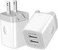 USB Wall Charger, Foldable Charger Adapter, AILKIN 2Pack 2.4Amp Dual Port Quick Charger Plug Cube AC Travel Box for iPhone 17 16 15 14 Pro Max 13 12 11Pro Max/XS/XR Plus, Samsung Galaxy