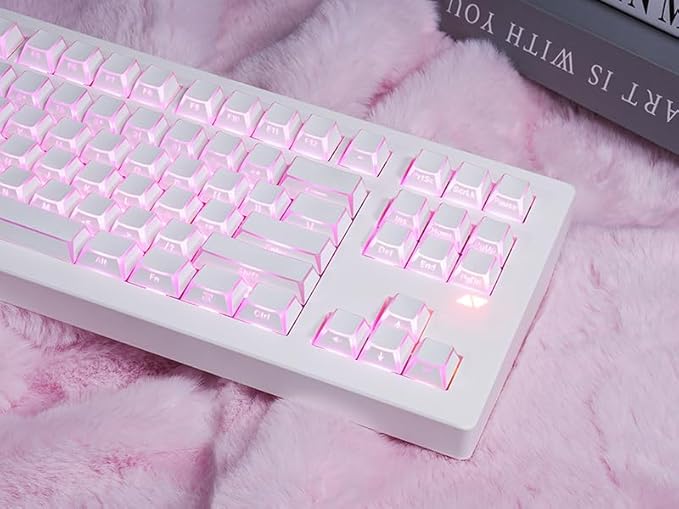 ZORNHER CG870 Wireless Mechanical Keyboard,80% White Gaming Keyboard, Creamy Keyboard,Shine Though Double Shot Keycaps,Creamy Sounding Linear Switches,Hot-Swappable