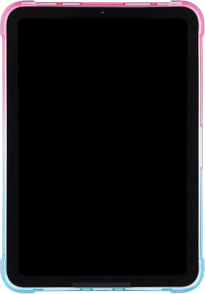 for iPad (A16) 11th Generation 11" 2025 & iPad 10th Generation Case 10.9 inch 2022, Lightweight Thin Translucent Soft TPU Back Shockproof Matte Clear Silicone Gradient Shell, Pink & Green