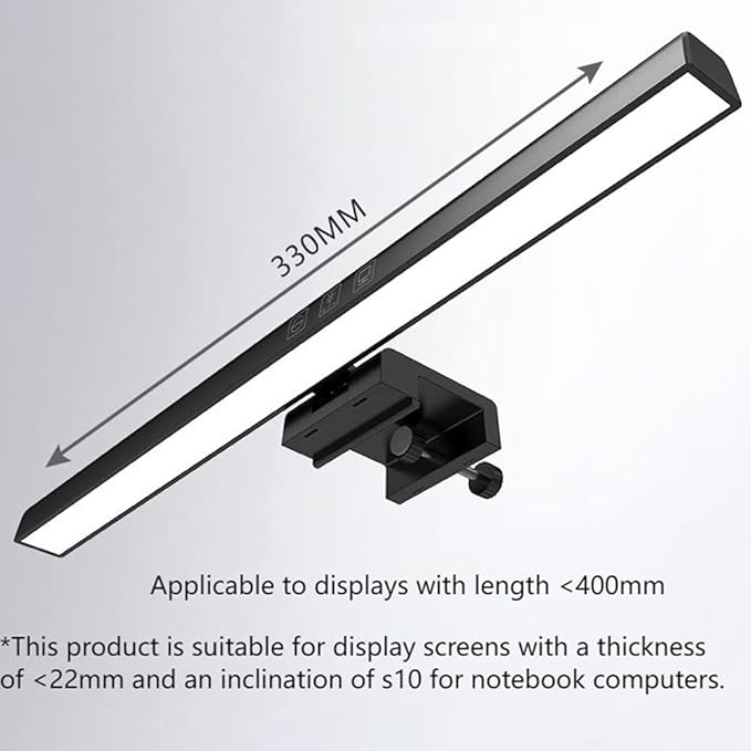 Laptop Monitor Light Bar USB E- LED Work Light 3 Adjustable Color Temperature, No Screen