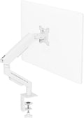 THEARK Single Monitor Desk Mount 17"-32" Screens - Adjustable Gas Spring Monitor Arm Computer Monitor Stand up to 19.8 lbs,VESA Arm Desk Mount with C-Clamp and Grommet Base,VESA 75x75/100x100mm,White