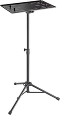 K&M Konig & Meyer 12185.000.55 Laptop Stand | Oversized Desk w/Adjustable Height & Securing Bolts | Cross Brace Foldable Tripod Legs | Ergonomic | Compact | Portable | German Made | Black