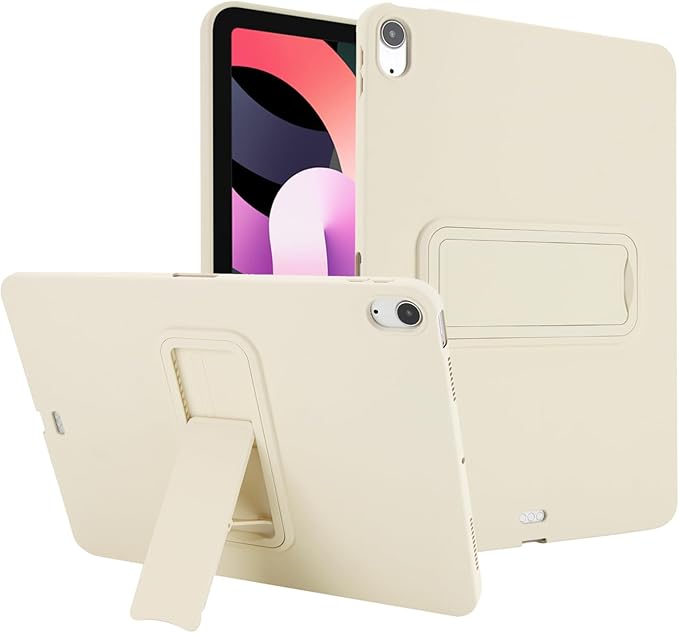 for iPad Air 11-inch M4/M3/M2 (2026/2025/2024) Case, Shockproof Protective Back Cover with Kickstand Slim Shell for Women Men, Beige