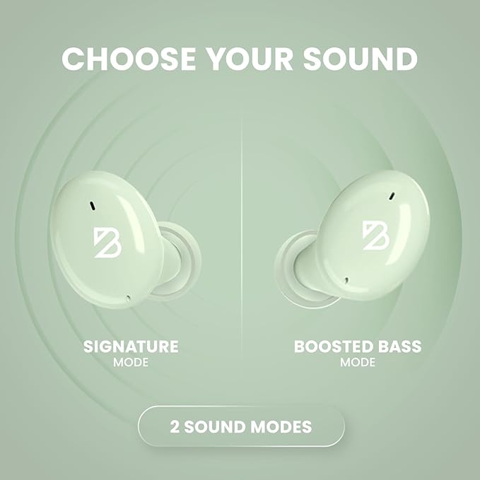 Back Bay Audio Tempo 30 Wireless Earbuds for Small Ears - Award-Winning Sound, Sweatproof Bluetooth Earbuds, Tech Fitness Gifts for Men, Comfortable Bluetooth Ear Buds for Women - Mint Green