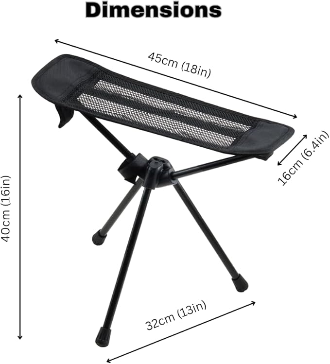 Universal Camping Chair Foot Rest - Folding Leg Rest for Outdoor, Foot Rest Under Desk at Home/Office & Foot Rest for Air Travel, Adjustable Height Sturdy Camp Footstool for Beach, Picnic, Hammock