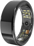 Smart Health Ring, Fitness Tracker with Heart Rate, Blood Oxygen, Blood Pressure, Sleep & Step Monitoring, Waterproof, Compatible with iOS & Android, No Subscription Required (Black, 13)