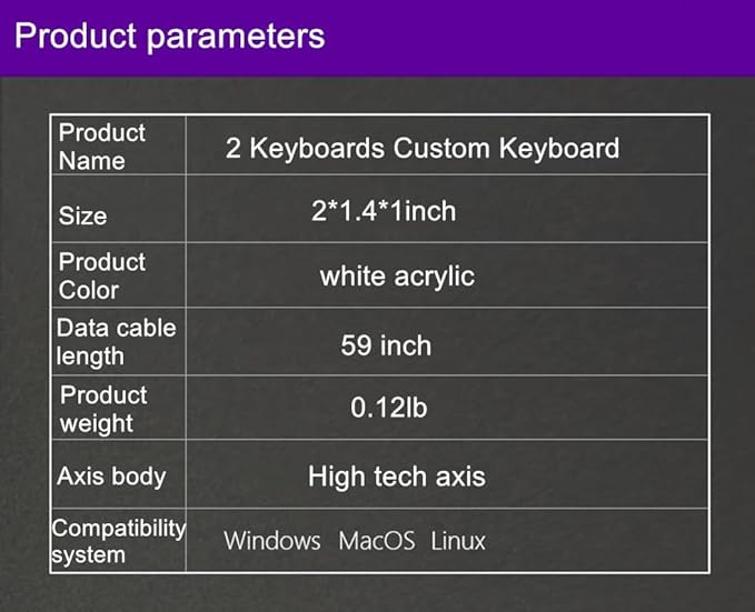 Sanjimida USB Mini 2-Key Copy and Paste Keyboard - Programmable Macro, Hot Swappable Mechanical With 1.5 Meter USB Data Cable (White)