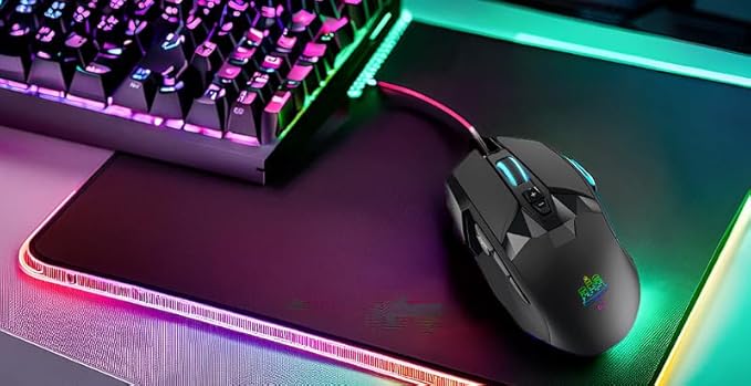 MOJO Pro Performance Silent Gaming Mouse - Wired Mouse with 9 Programmable Buttons Including Sniper Key, 12000 DPI, 1000 Hz, Force Adjustable, Custom Profiles