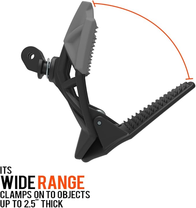 Dango Design Gripper Mount for GoPro/Osmo/Insta360 | Universal Helmet Clamp Mount for Action Cameras | Dirtbike, Motocross, Enduro, Motorcycle, and ATV Helmets | Action Orange