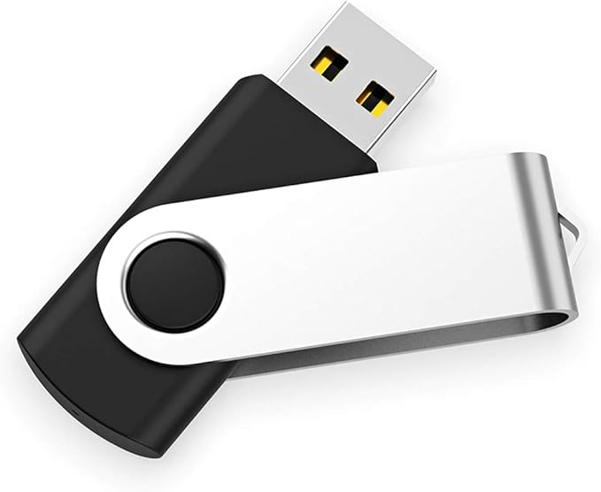 2 Pack 2GB USB Flash Drive USB 2.0 Thumb Drives Jump Drive Fold Storage Memory Stick Swivel Design - Black
