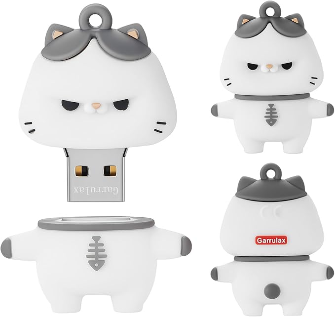 USB Flash Drives, 16GB/32GB/64GB/128GB Silicone USB2.0 High Speed Thumb Memory Stick Pen Date Storage Pendrive U Disk (Cat, 32GB)