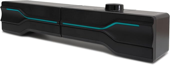 Desktop USB Powered 2-in-1 Soundbar Stereo Speaker, RGB LED Light