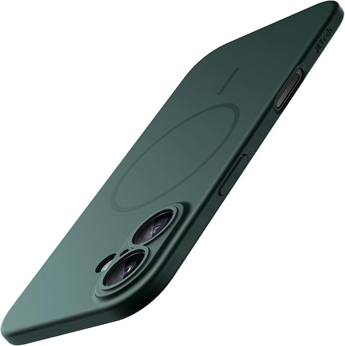 JETech Magnetic Slim Case for iPhone 17 6.3-Inch, Compatible with MagSafe, Ultra-Thin Lightweight Minimalist Phone Cover with Matte Finish and Full Camera Lens Protection (Midnight Green)