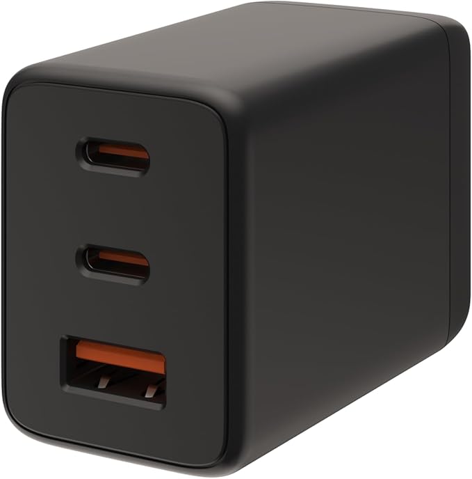 URBAN ARMOR GEAR UAG SRG 65W GaN 3-Port Wall Charger - USB USB-C Multiport Foldable Compact Travel PD 3.0 Quick Charging Power Adapter for Smartphone & Tablet, Black