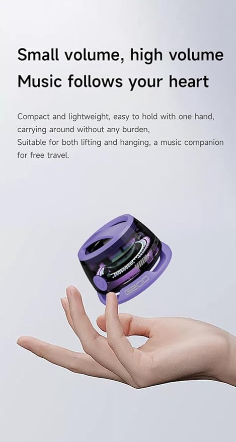2 Pcs G200 Magnetic Bluetooth Speaker,Multifunctional Portable Mini Speaker with RGB Color Light Show-3D Surround Sound Effect,Birthday (Purple)