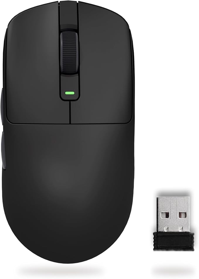 RK ROYAL KLUDGE RK M30 Wireless Gaming Mouse, 24000 DPI, 43g Ultra-Lightweight, PAW3311 Sensor, 2.4G/Bluetooth/USB-C Rechargeable Wireless Mouse with 5 Programmable Buttons for PC/Mac, Black Grey