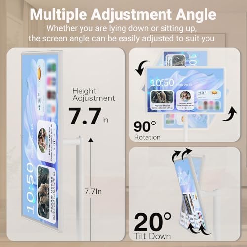 24" Portable Smart TV on Wheels | 1080p/4K UHD Touch Screen | 8GB RAM + 128GB Storage | 5-8 Hours Battery Life | Remote Control | Built-in 8MP/13MP Camera | 360° Rotating Display