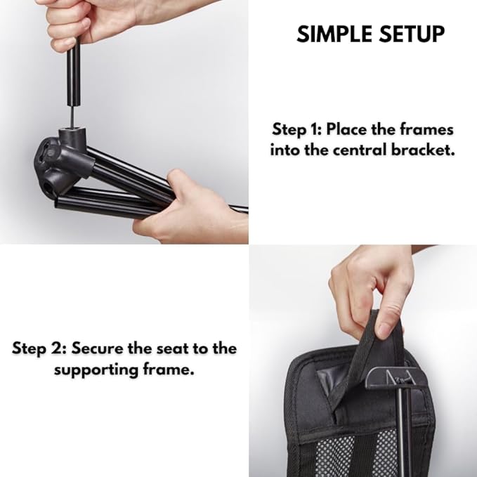 Universal Camping Chair Foot Rest - Folding Leg Rest for Outdoor, Foot Rest Under Desk at Home/Office & Foot Rest for Air Travel, Adjustable Height Sturdy Camp Footstool for Beach, Picnic, Hammock