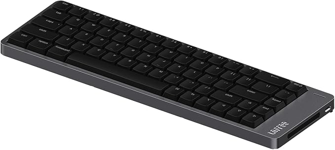 LOFREE Flow2 Low-Profile Mechanical Keyboard, CNC Aluminum Body with Gasket Mount, Tri-Mode Wireless, Hot-Swappable & VIA Compatible, Side Touch Bar, for Mac/Windows (Space Gray, 68 Keys)