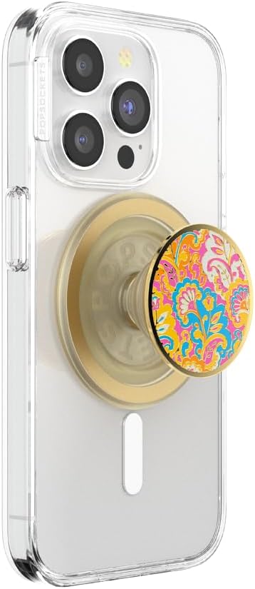 PopSockets Phone Grip for MagSafe, Magnetic Holder, Phone Stand, Gold - Gaudy Gold