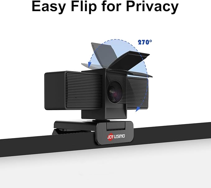 JOYUSING Flip600S 4K Webcam for PC, Ultra HD Webcam with tripod, PDAF Autofocus, Noise-Cancelling Mics, 79° FOV, Auto Light Correction, Privacy Cover, for Conference, Streaming, Zoom/Teams/Google Meet