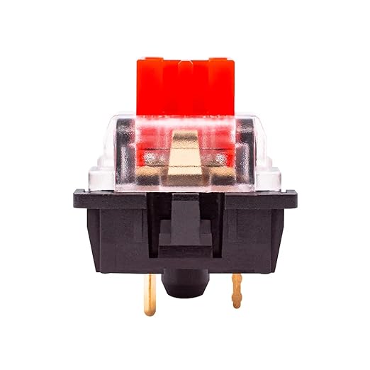 OUTEMU Red Switches, 3-pin Linear 45g Force Dustproof Hot-Swappable Cherry MX Equivalent Switches for Mechanical Keyboard-20 Pack