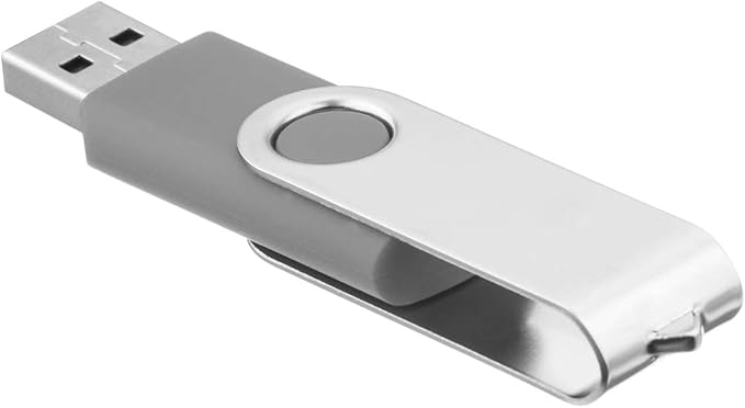 1GB USB Flash Drive 1PCS EASTBULL USB 2.0 Drive Swivel USB Stick Memory Stick Metal Pen Drive (Grey)