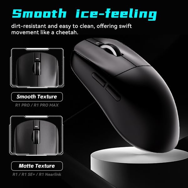 ATK VXE Dragonfly R1 S Wireless Gaming Mouse, 55g Lightweight, Xhero AI Sensor, Adjustable DPI, 1k Polling, 150 Hr Battery Life, Tri-Mode Nearlink/Bluetooth/Wired