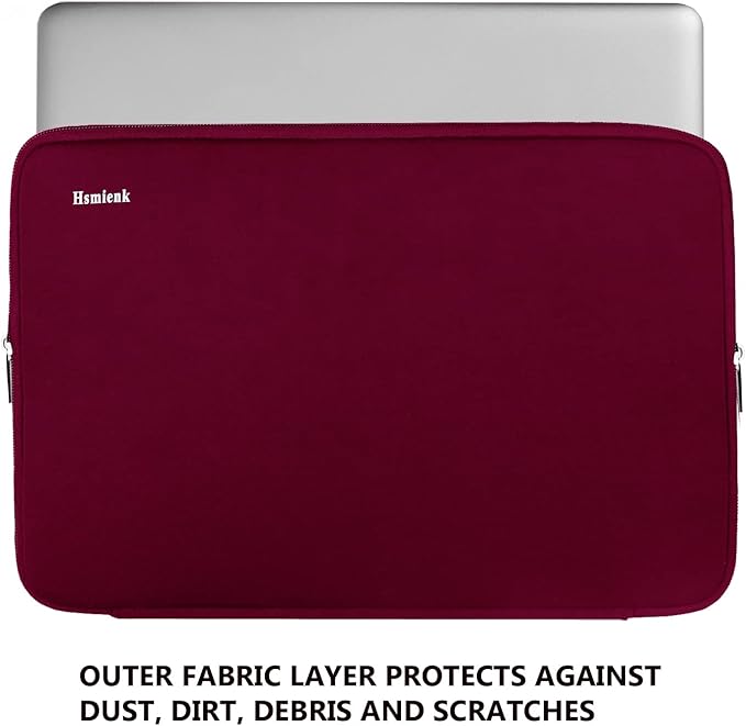 Laptop Case 15.6 Inch, Durable Shockproof Protective Cover Flip Case Briefcase Carrying Bag Compatible with 15.6" HP, ASUS, Lenovo, Acer, Notebook, Computer, Ultrabook, Chromebook, Red