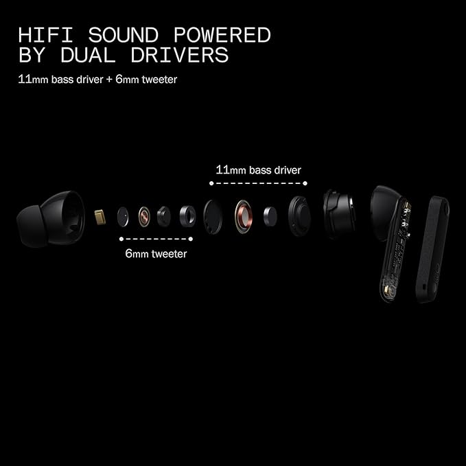 CMF Buds Pro 2 Wireless Earbuds with Smart Dial, 50dB Hybrid Noise Cancelling Earbuds Wireless Bluetooth 5.3, 11mm Bass with LDAC, 6 Hi-Res Audio Mics, 43H Playtime, Fast Charging Case, Orange