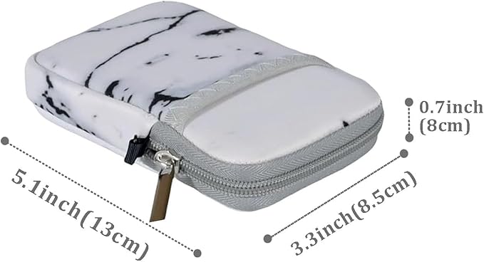 External Hard Drive Portable Carrying Case Waterproof Shockproof 2.5 inch Hard Drive Storage Carrying Bag for Seagate/WD/Toshiba/Maxone External Hard Drive(2-Pack) (Marble White+Marble Green)