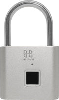 HIFAM Fingerprint Padlock, Keyless Biometric Gate Locks for Outdoor Fence Storage Gym, Smart Lock with USB Rechageable (Silver)