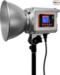 LED Spotlight Super Bright 200w2700 K6500K DMX/Custom Effects/Light Group Bowen Mount COB Light for Photography/Videography/YouTube/TikTok Content Creation Live Streaming (Silver)