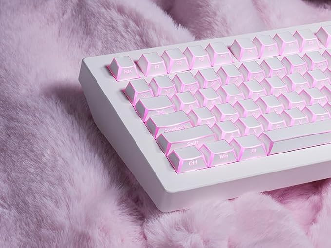 ZORNHER CG870 Wireless Mechanical Keyboard,80% White Gaming Keyboard, Creamy Keyboard,Shine Though Double Shot Keycaps,Creamy Sounding Linear Switches,Hot-Swappable