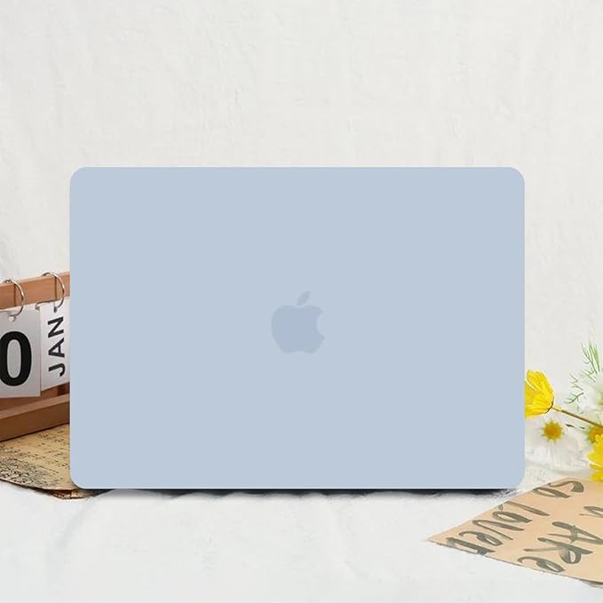 Anban Compatible with MacBook Air 13 inch Case M1 2021 2020 2019 2018 A2337 A2179 A1932 Touch ID, Matte Plastic Hard Shell+2 Keyboard Cover+Screen Protector for MacBook Air 13.3 inch Case, Baby Blue