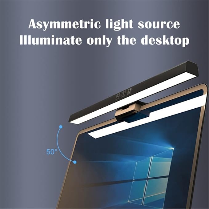 Computer Monitor Lamp LED Screen Hanging Light Bar for Eye Caring, 60 Min Auto-Off Timer, Infinite Dimming, No Screen Glare Space Saving Home Office Desk Laptop e-Reading Lights (30cm/11.8in)