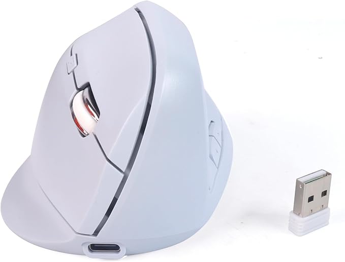 Bluetooth Mouse,Ergonomic Vertical Mouse Wireless Rechargeable Mice Dual Mode (Bluetooth & USB), Vertical Optical Mice with USB Receiver, 6 Buttons 1600 DPI for Laptop,Computer, Mac, Windows(blue)