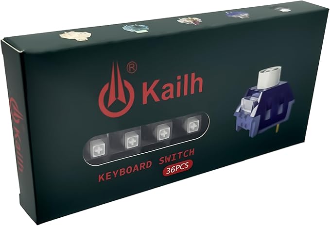 Kailh Box White V2 Switches for Mechanical Keyboard,5-Pin 45gf Clicky/Dust&Waterproof/Gaming Switches(36pcs)