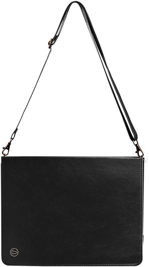 Handbag Case for iPad (A16) 11" 2025 & iPad 10th Gen 10.9", Techcircle Folio Stand PU Leather Multi-Card Slots Envelope Pocket Wallet Cover with Hand Strap+Shoulder Strap+Pen Holder, Black